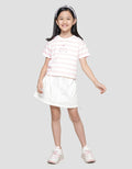 Little M Stripe Born To Be Loved Kaos Lengan Pendek Anak Perempuan