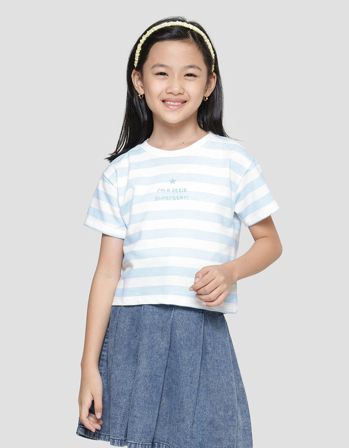 Little M Center Stripe Girls T-Shirt