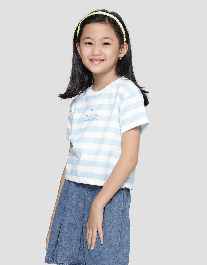 Little M Center Stripe Girls T-Shirt