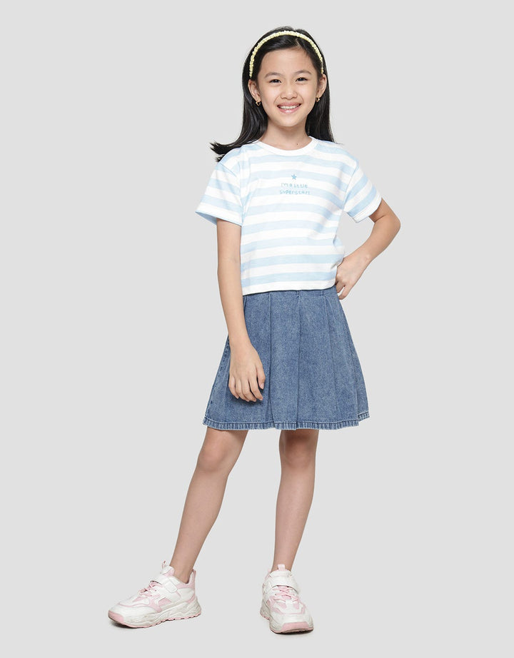 Little M Center Stripe Girls T-Shirt