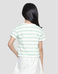 Little M Stripe Girl 4 Kaos Lengan Pendek Anak Perempuan
