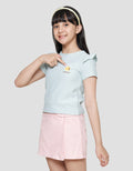 Little M Texture Bordir Bee Kaos Lengan Pendek Anak Perempuan