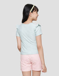 Little M Texture Bordir Bee Kaos Lengan Pendek Anak Perempuan