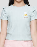 Little M Texture Bordir Bee Kaos Lengan Pendek Anak Perempuan