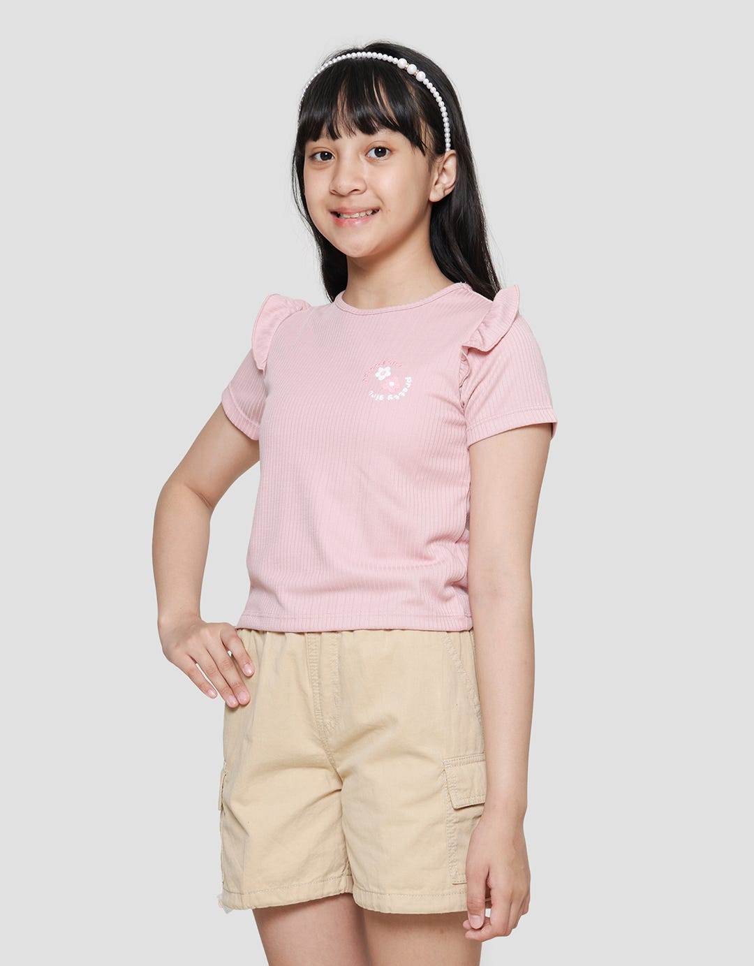Little M Flower Embro Kaos Anak Perempuan