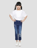 Little M Unicorn Embro Girls Jegging Pants
