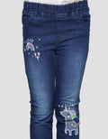 Little M Unicorn Embro Girls Jegging Pants