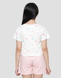 Little M Print Mommys Little Hero Kaos Lengan Pendek Anak Perempuan