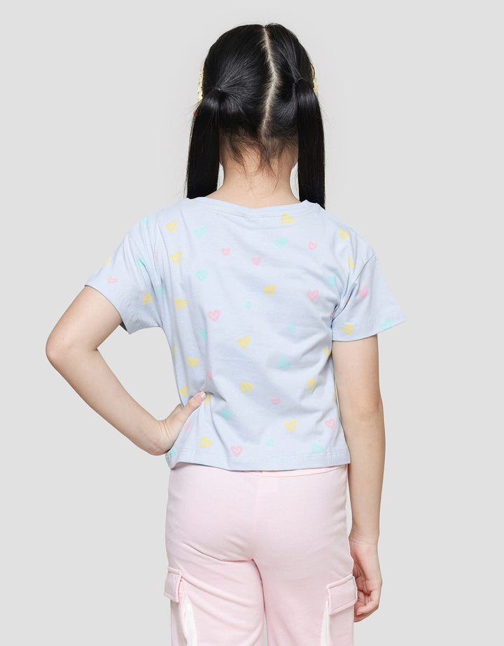 Little M My Family Loves Me Girls Short Sleeve T-Shirt
