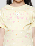 Little MI Love My Family Girls Short Sleeve T-shirt