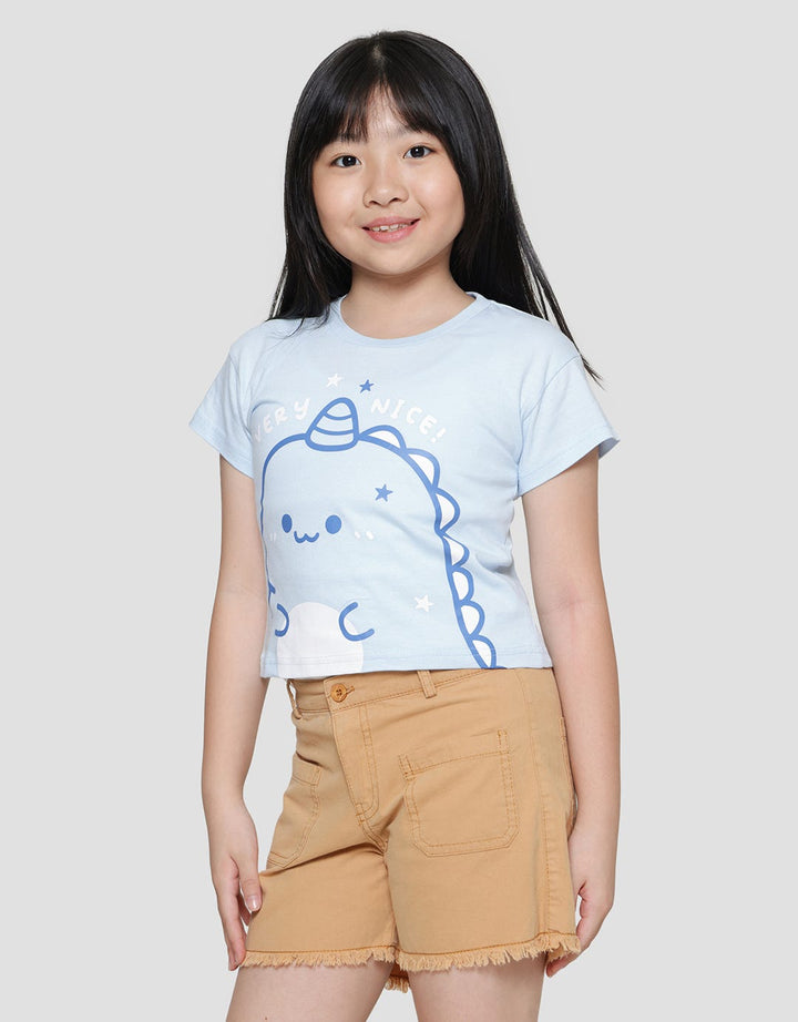 Little M Dino Line Kaos Anak Perempuan