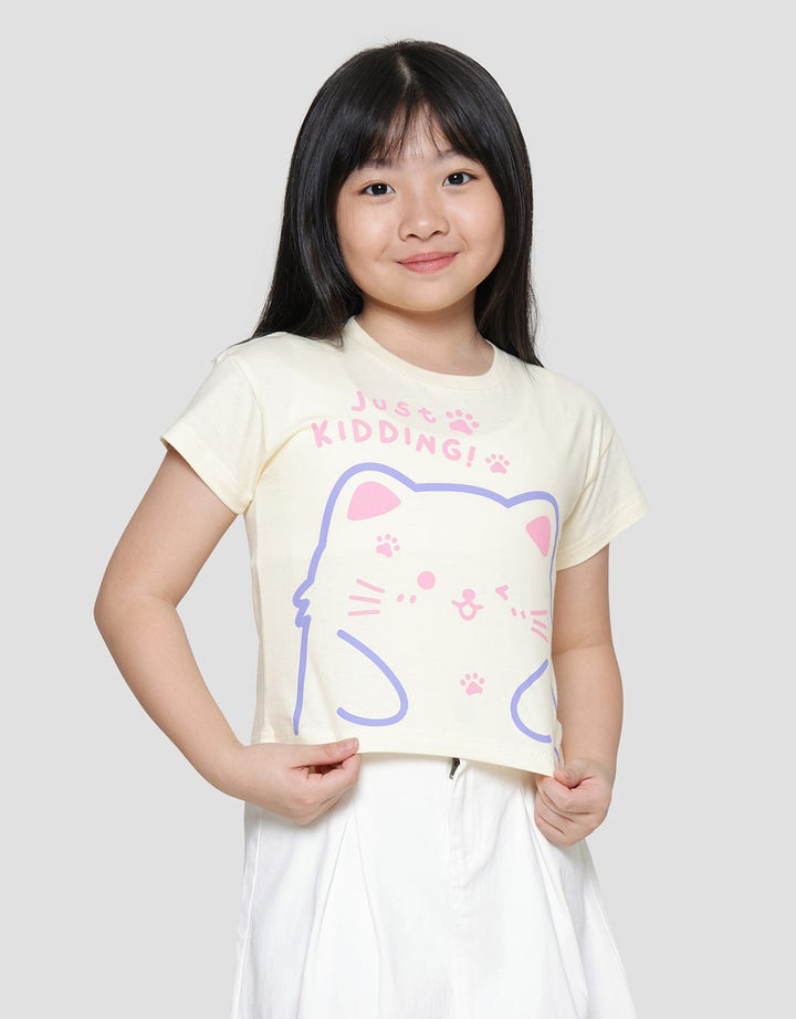 Little M Just Kidding Girls Short Sleeve T-shirt