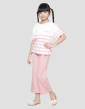 Nevada Boxy Cropped Full Print Stripes Paris Kaos Anak Perempuan