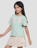 Aero Paris Eiffel Love Print Kaos Lengan Pendek Anak Perempuan