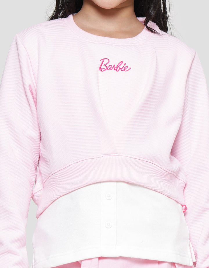 Character Barbie Texture Sweater Anak Perempuan