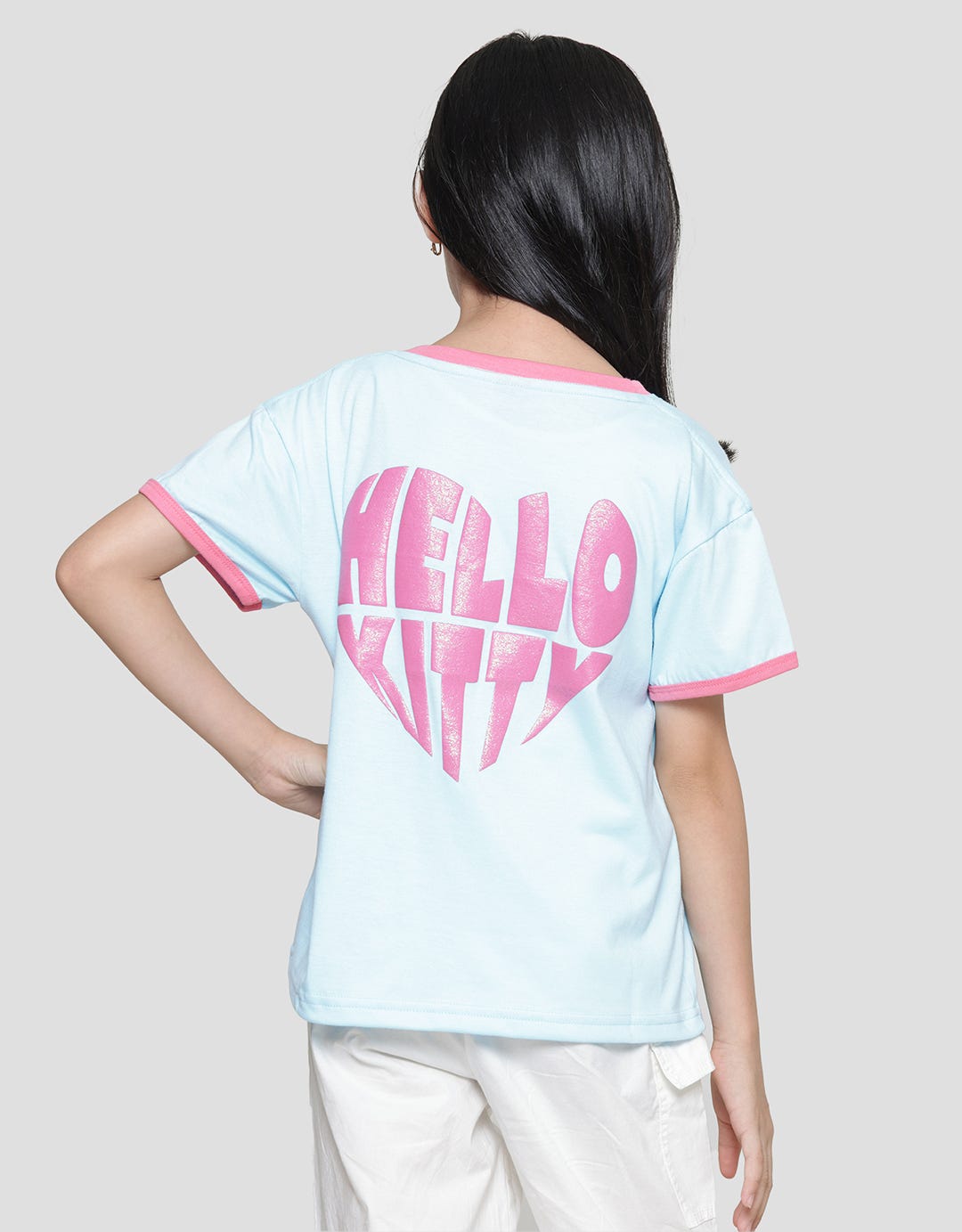 Character Hello Kitty Print Kaos Anak Perempuan