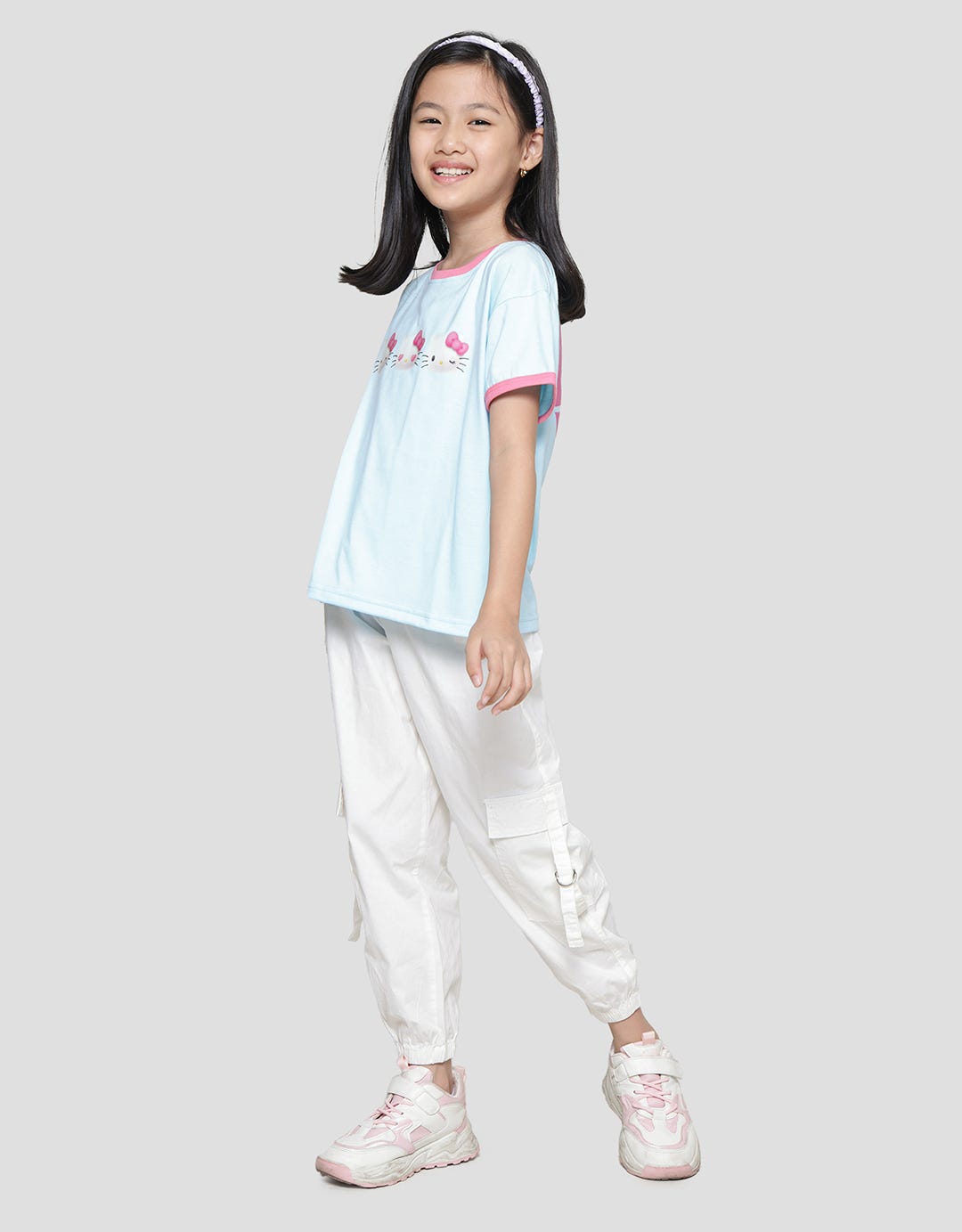 Character Hello Kitty Print Kaos Anak Perempuan