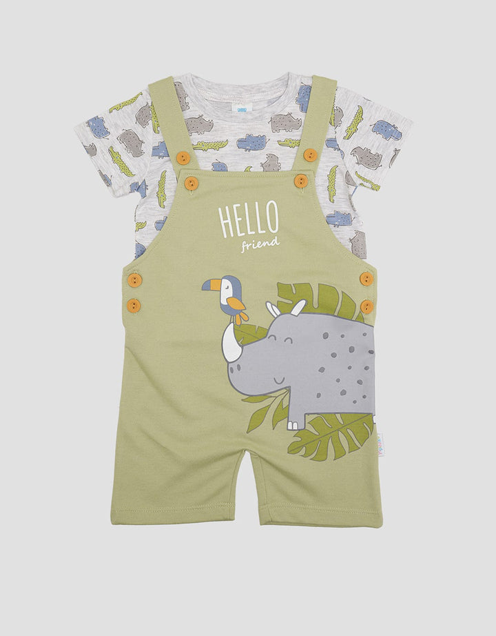 Pipiniko Badak Overall Baju Set Anak Laki-Laki