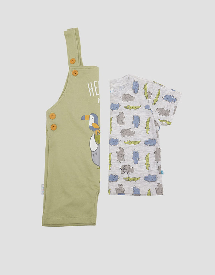 Pipiniko Badak Overall Baju Set Anak Laki-Laki