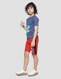 Little M Croco Aplikasi Print Kaos Lengan Pendek Anak Laki-laki