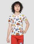 Little M Print Animal Digger Kaos Anak Laki-Laki