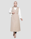 Annisa Vest With Belt Strap Maxi Dress Wanita