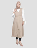 Annisa Vest With Belt Strap Maxi Dress Wanita