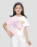 Little M Love Bear 1 Girls Short Sleeve T-Shirt