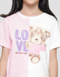 Little M Love Bear 1 Girls Short Sleeve T-Shirt