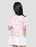 Little M Strawberry Bear 2 Kaos Lengan Pendek Anak Perempuan