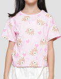 Little M Strawberry Bear 2 Kaos Lengan Pendek Anak Perempuan
