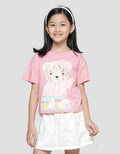 Little M Hello Friends Bear 4 Kaos Lengan Pendek Anak Perempuan