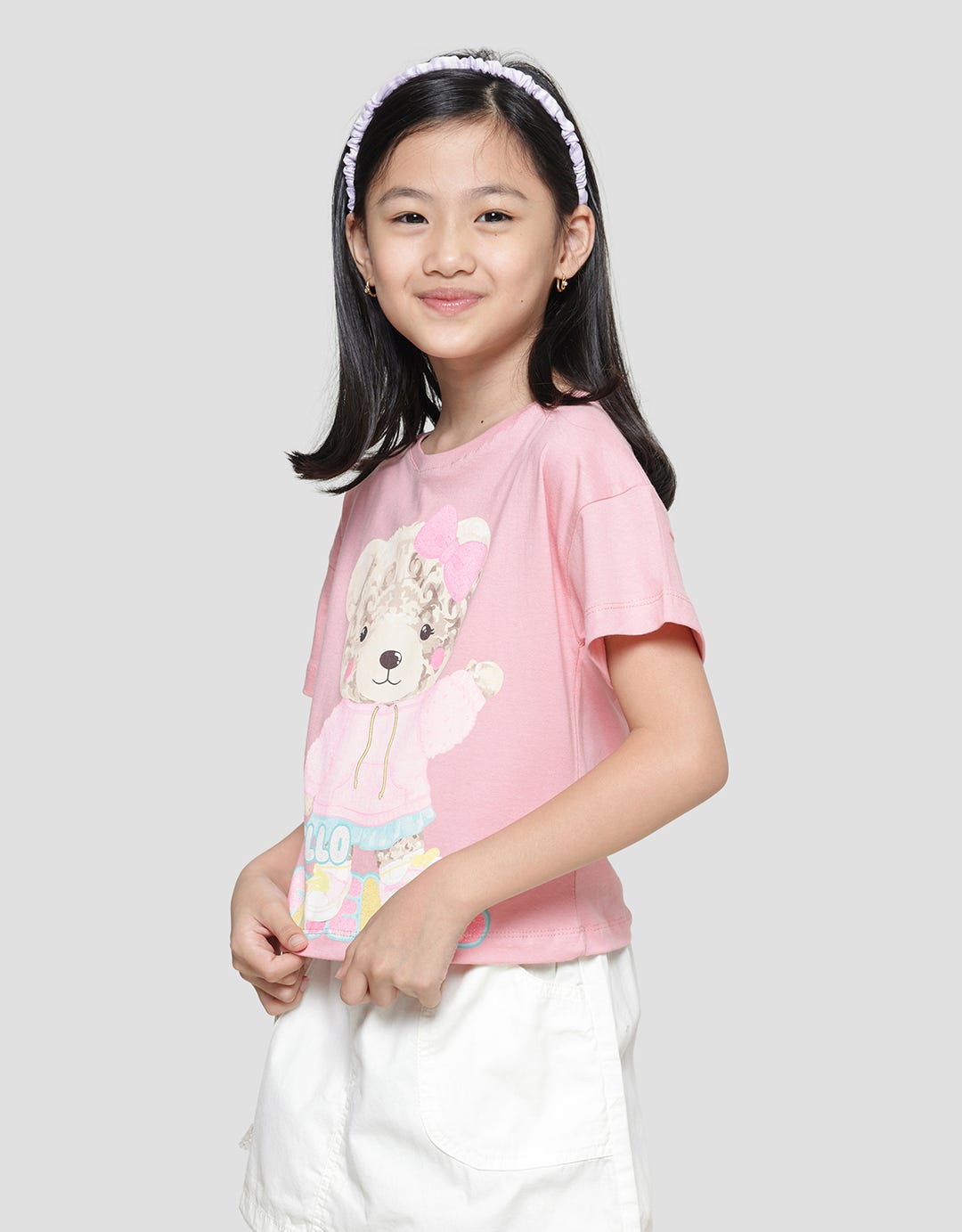 Little M Hello Friends Bear 4 Kaos Lengan Pendek Anak Perempuan