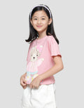 Little M Hello Friends Bear 4 Kaos Lengan Pendek Anak Perempuan