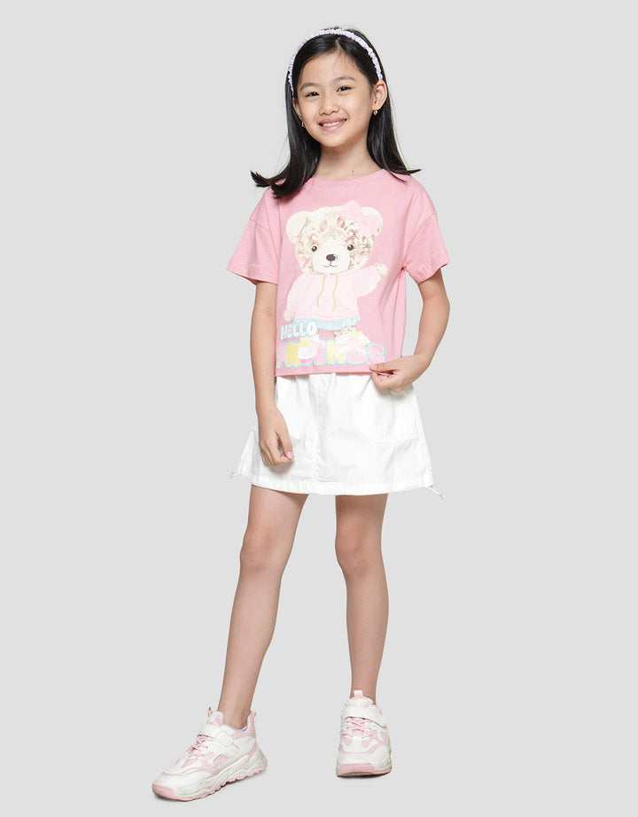 Little M Hello Friends Bear 4 Kaos Lengan Pendek Anak Perempuan