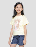 Little M Cute Cream Bear 6 Kaos Lengan Pendek Anak Perempuan