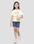 Little M Cute Cream Bear 6 Kaos Lengan Pendek Anak Perempuan
