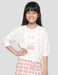 Little M Print Floral Aplikasi Bunny Sweater Anak Perempuan