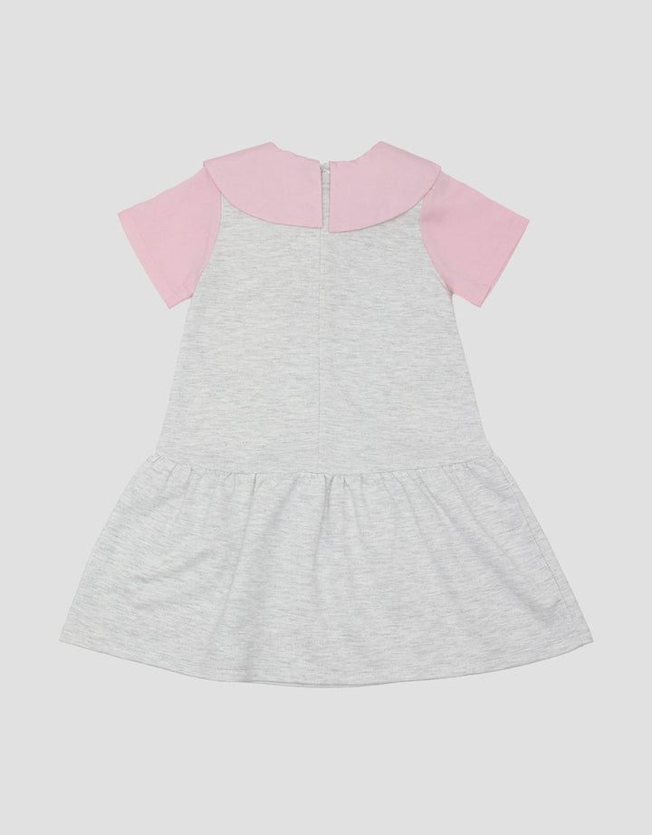 Little M Kerah Woven Aplikasi Unicorn And Pompom Midi Dress Anak Perempuan