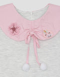 Little M Kerah Woven Aplikasi Unicorn And Pompom Midi Dress Anak Perempuan