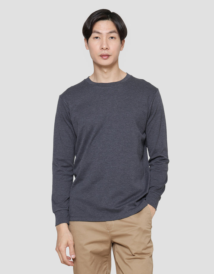Suko Round Neck Soft Touch Round Collar Men's Long Sleeve T-Shirt
