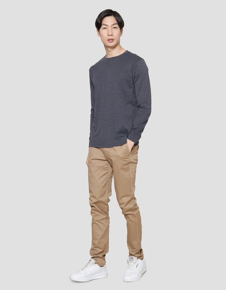 SUKO ROUND NECK SOFT TOUCH KERAH BULAT LENGAN PANJANG KAOS PRIA