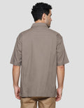 Details Zipper Seersucker Men's Shirt