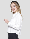 Details Double Pocket Women's Long Sleeve Shirt