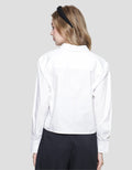 Details Double Pocket Women's Long Sleeve Shirt