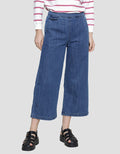 Details Mini Under Waist Pocket Women's Semi Cullote Denim Pants