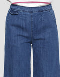 Details Mini Under Waist Pocket Women's Semi Cullote Denim Pants