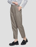 Details Overlap Front Opening Celana Panjang Wanita