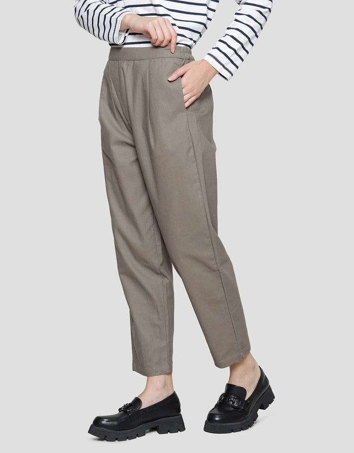 Details Overlap Front Opening Celana Panjang Wanita