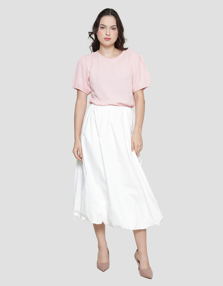 Details Baloon Rok Midi Wanita